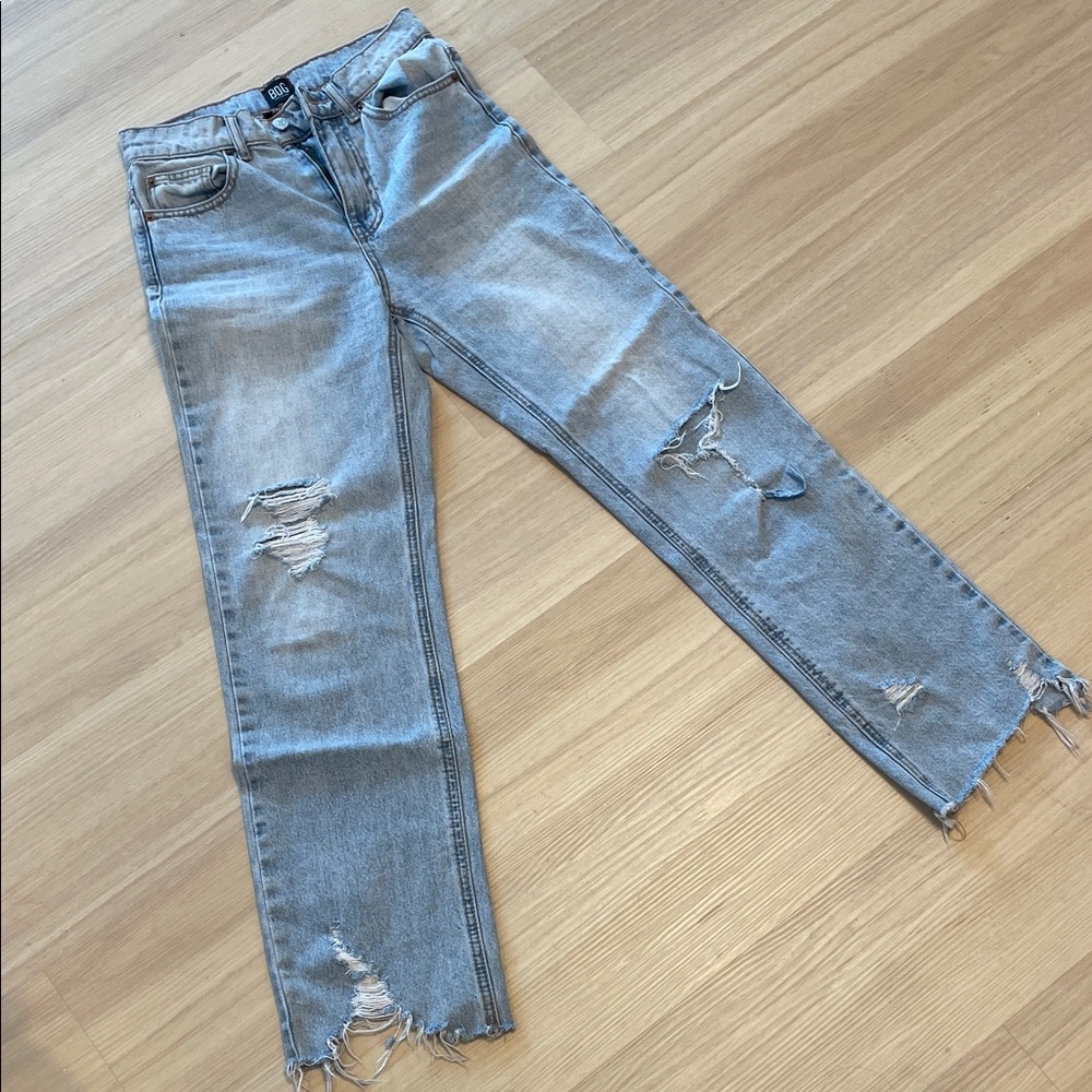 BDG Light Blue Distressed Straight Leg Jeans